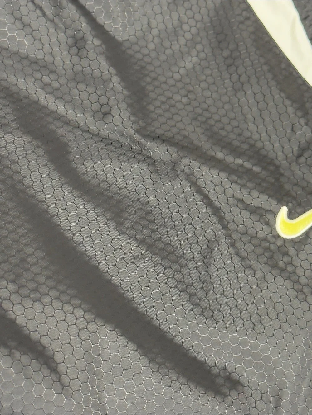 Nike Black Volt Nylon Zip Leg Drawstring Track Athletic Wind Pants